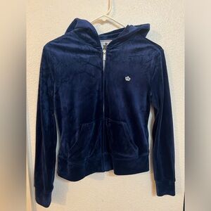 Navy blue Juicy Couture velour zip up jacket